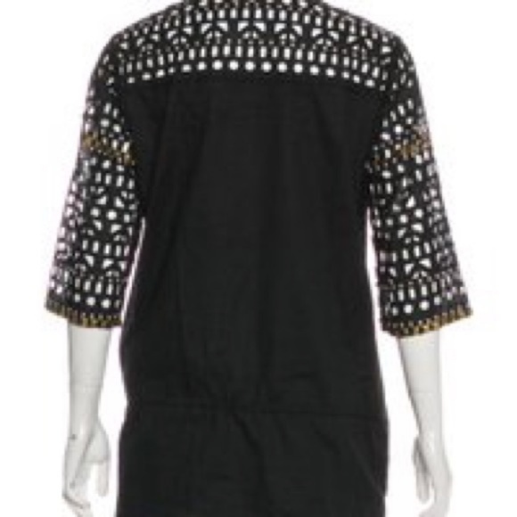 Tory Burch gold embellished black tunic drawstring - Picture 7 of 8